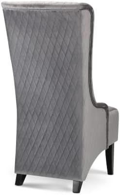 High Back Dining Chairs Living Room Chairs Upholstered Gray Fabric Accent Wingback Armchair Muebles para El Dormitorio with 9.8 Thicked Padded Seat Wooden Legs Mysterious Gothic Decor