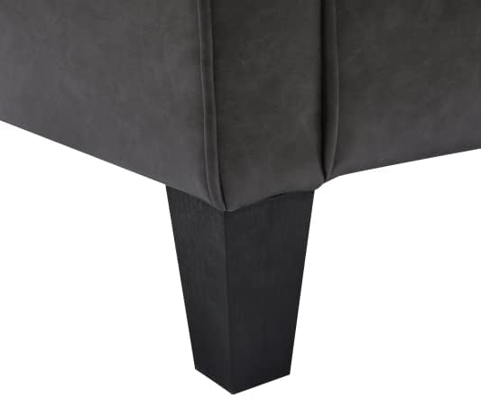 Accent Chairs Comfy Sofa Chair Armchair for Reading Living Room Bedroom OfficeWaiting Room PU Leather Dark Grey