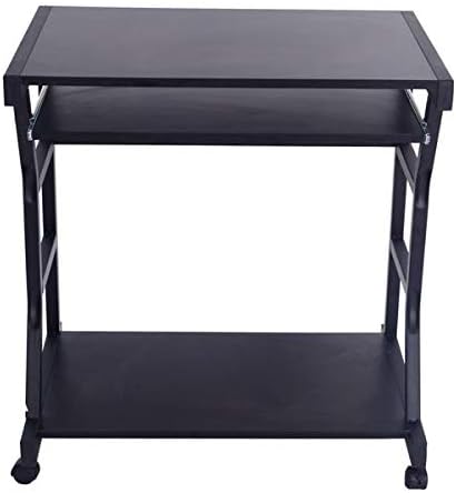 Home Office Computer Desk Moveable Four-Wheel Drawers and Storage Shelves Keyboard Tray Home Office Desk Sturdy and Space-Saving