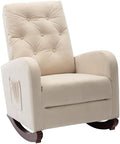 Accent Chair TV Chair Living Room Chair Lazy Recliner Comfortable Fabric Leisure SofaModern High Back Armchair (Beige)