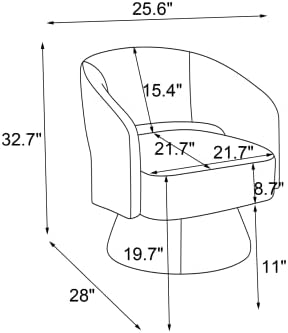 Swivel Accent Chair Armchair Round Barrel Chair in Fabric for Living Room Bedroom Beige