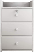 File Cabinet Office with Lock Three Layer Drawer Cabinet Home Bedside Cabinet Information Cabinet Office Furniture (C)