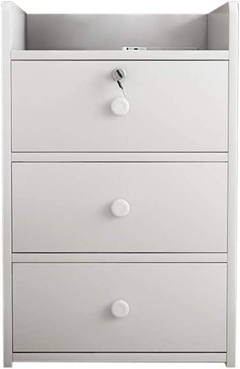 File Cabinet Office with Lock Three Layer Drawer Cabinet Home Bedside Cabinet Information Cabinet Office Furniture (C)