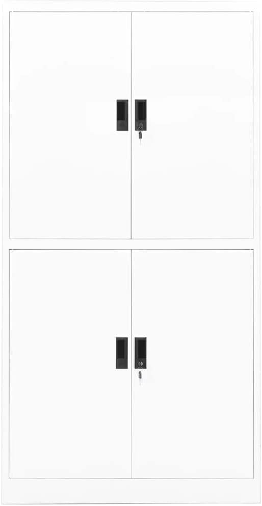 Metal Office Cabinet Garage Storage Cabinet with 4 Doors and Adjustable Shelves 70.9 White Steel Lockable File CabinetLocking Tool Cabinets for OfficeHome (Style B)