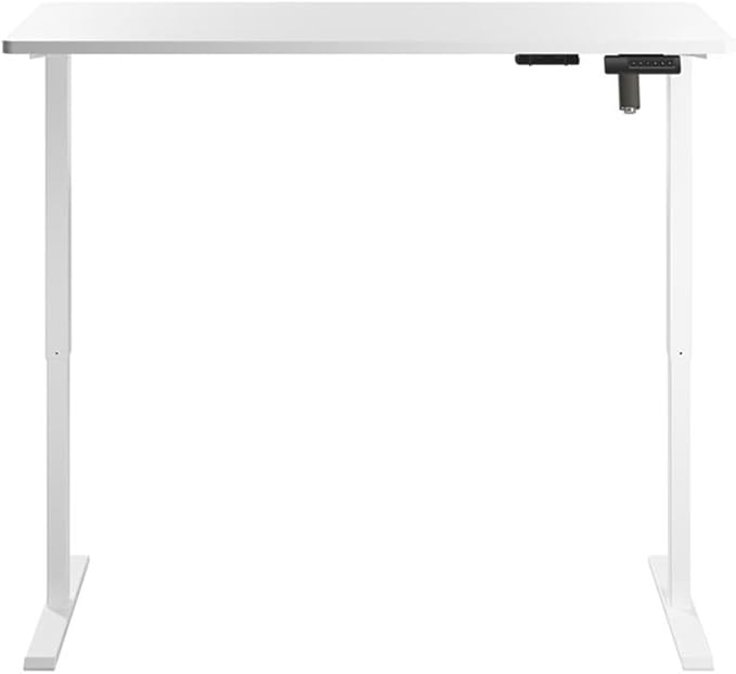 Bush Home Energize 55W x 24D Electric Height Adjustable Standing Desk in Basic White Ergonomic Sit-Stand Computer Table for Home Office