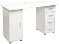 Computer Desk with 4 Drawers Home Office Desks Computer Desk with Drawer White Desk with Storage Door Office DeskWriting Desk Cabinet Writing Table Workstation for Home Office 47L x 21W x 29H