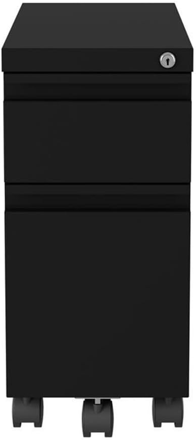 Hirsh 10 Wide 20 Deep Narrow Mobile Zip Pedestal File Cabinet Box File in Black