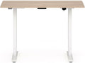 BOWERY HILL Modern Height Adjustable Standing Desk 47.2 W x 23.62 D x 22.76-44.96 H MDF and Metal Construction Natural and White Finish Home Office Desk for Work or Study