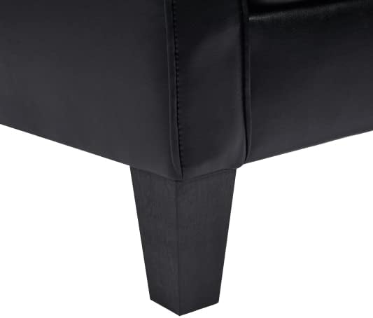 Accent Chairs Comfy Sofa Chair Armchair for Reading Living Room Bedroom OfficeWaiting Room PU Leather Black