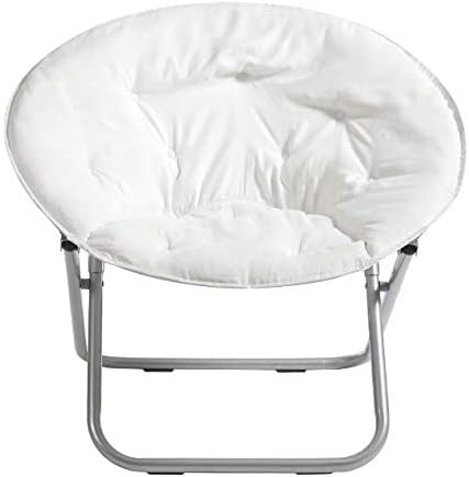 Urban Lifestyle Microsuede Foldable Saucer Chair Adult White