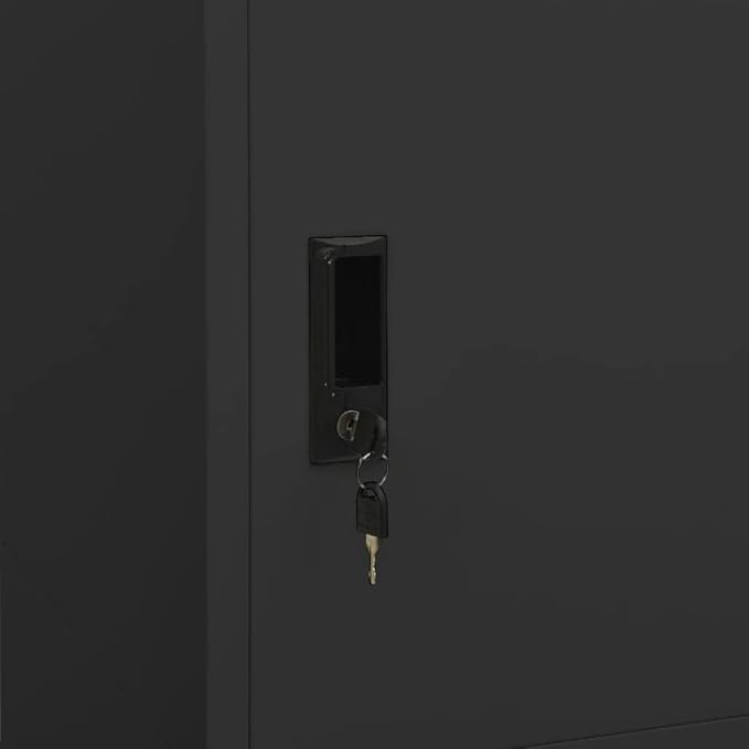 Steel Storage Wardrobe Cabinet Locker with Lock Door Anthracite Metal Wardrobe Armoire Closet with Hanging Rod for Office Home School EmployeeGymFire Department (Style F)