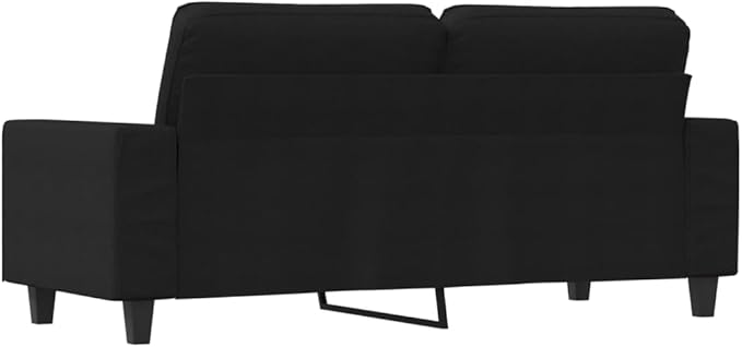 vidaXL Contemporary 2-Seater Sofa Black Fabric High-Comfort Padding Stable Metal Frame 68.5 x 30.3 x 31.5 Suitable for Lounge and Living Room