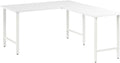 Bush Business Furniture Hustle 60W x 30D L Shaped Computer Desk with Metal Legs in White Modular Corner Table for Home and Professional Office