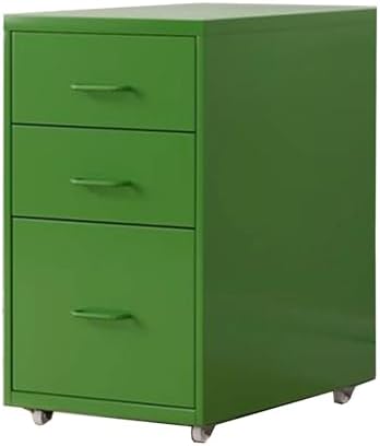 Yellow Iron Under Desk File Cabinet with Drawers Rolling Storage Organizer Removable Filing Cabinet (Size: 28cm x 41cm x 48cm) for Home Office School and Workspace