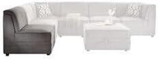 Maykoosh Velvet Armless Chair - Modern Living Room Seating - Gray