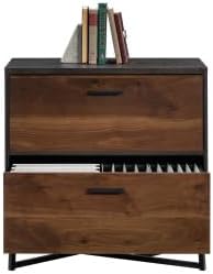 2 Drawer Small File Cabinet with Lock - Modern Farmhouse Under Desk Locking Drawers Storage CabinetOrganizer for Home Office Filing CabinetsDarkWalnut