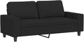 vidaXL Contemporary 2-Seater Sofa Black Fabric High-Comfort Padding Stable Metal Frame 68.5 x 30.3 x 31.5 Suitable for Lounge and Living Room