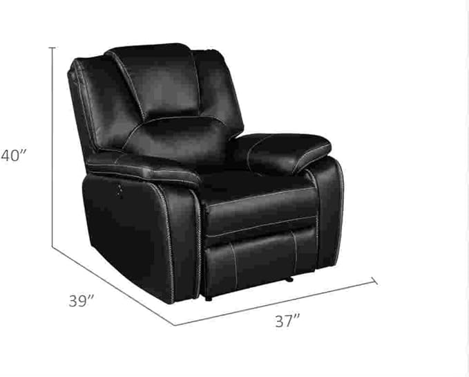 3 PC Recliner Sofa Sets Bonded Leather Lounge Chair Loveseat Reclining Couch for Living RoomBlack