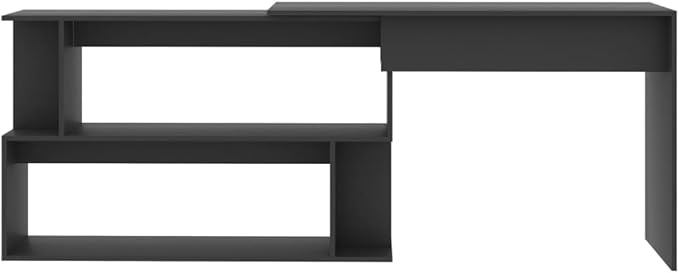 Rotatable L Shaped Desk Computer Corner Desk Home Office Writing Desk Space-Saving Workstation Table Modern Simple Wooden Desk Gray 78.7x19.7x29.9