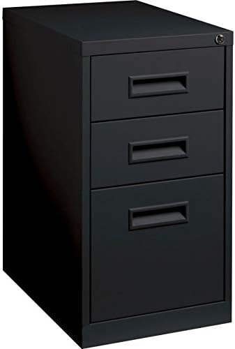 Lorell 1-Divider Mobile Pedestal Box/Box/File 15 by 19 by 27-3/4-Inch Black