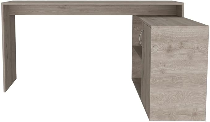 L-Shaped Desk Office Light Gray