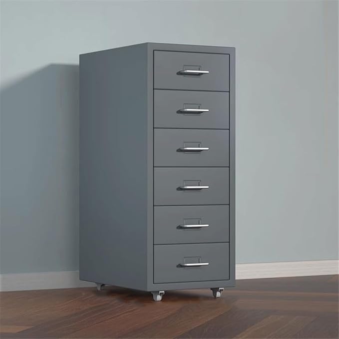 Office Storage File Cabinet Thickened Cold-Rolled Steel Chest of Drawers 6 Layers of Large-Capacity Storage Cabinets Office File Cabinets Multifunctional Data OrganizingGris