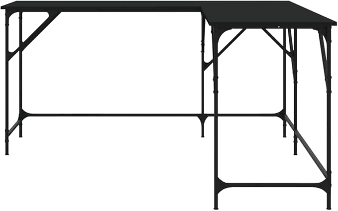 Computer Desk Office Table Writing Table Computer Desk Black 149 x 149 x 75 cm Wood Material