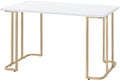 Maykoosh White Gold Desk - Modern Computer Writing Table for Home Office - 36 x 15 x 30 Inch