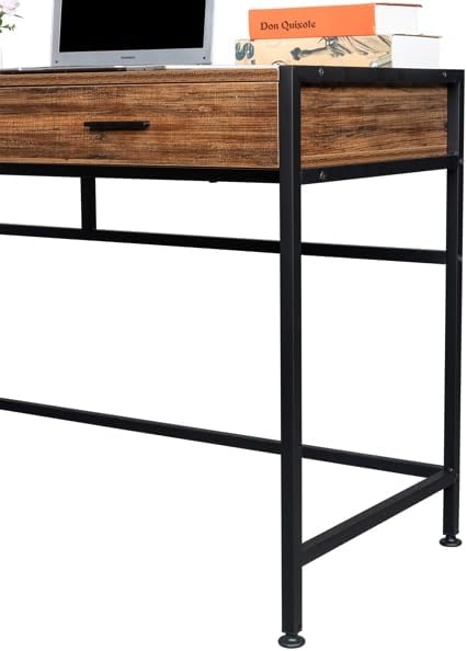 42inch Computer Desk Modern Desk for Home Office Study Student Writing Desk Home Office Desk Computer Table with Storage Drawer Study Work Desk Corner Desk Home Office Desk Retro Wood Table Top