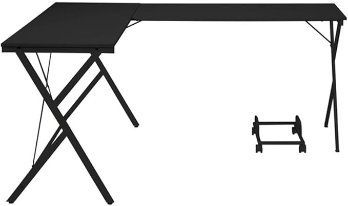 Acme Demas Wooden Top Computer Desk with Computer Holder in White and Black