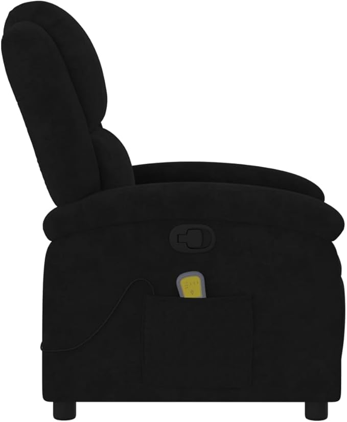 Massage Recliner Chair Manual Recliner Chair with Massage Single Sofa Home Theater Seating Comfy Living Room Single Sofa Chair Black Velvet-33