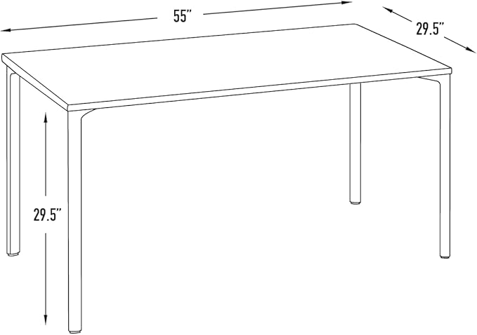 Laura Davidson Furniture Hudson Executive Desk Minimalist Commercial-Grade Computer Desk Writing Desk for Home Office Modern Desk (Dark Grey Top with White Legs)