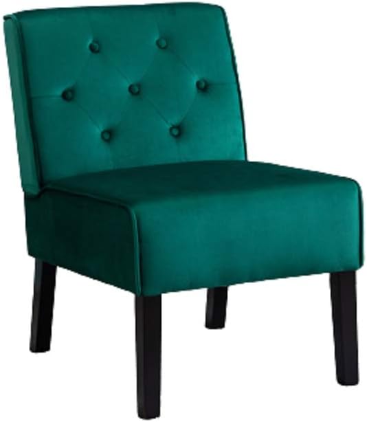 Reeso 2-Piece Living Room Armless Button Tufted Pattern Accent Chair Green