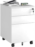 File Cabinet with Lock Drawer Under The Desk Activity Cabinet Three Drawer Data Office Cabinet Bedside tin Cabinet (Color : White)