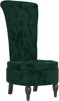 vidaXL Dark Green Velvet High Back Chair Ergonomic Accent with Padded Suitable for Seat Modern Design for Living Room Bedroom Office Decor Lounge Upholstered Single Sofa Stylish Seating