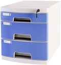 File Cabinet Lockable Data Office Storage Drawer Confidential Desktop Organizer Gray FileBlue