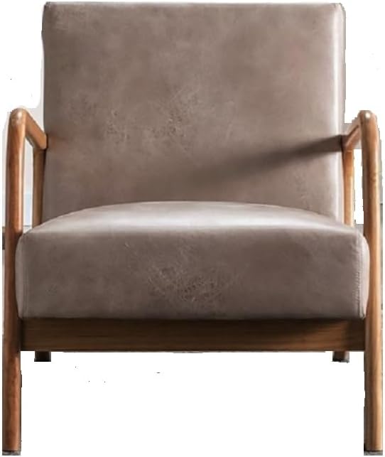 Classic Mid Century Modern Accent Chairs for Living Room or Bedroom Espresso Open ed Armchair with Plush Cushioning and Microfiber Upholstery Light Camel