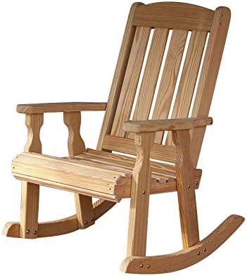 Amish Heavy Duty 600 Lb Mission Pressure Treated Rocking Chair (Unfinished)