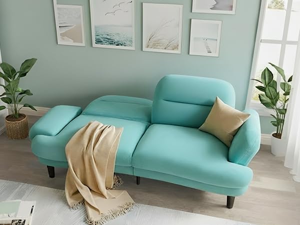 79” Futon Sofa Bed Sleeper Sofa Convertible Sofa Bed with Adjustable Backrest and Armrests Luxury Velvet Cloud Loveseat Convertible Recliner Sleeper Sofa for Living Room Bedroom Apartment Green