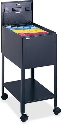 Safco Products 5361BL Standard Mobile Tub File with Lock Letter Size Black