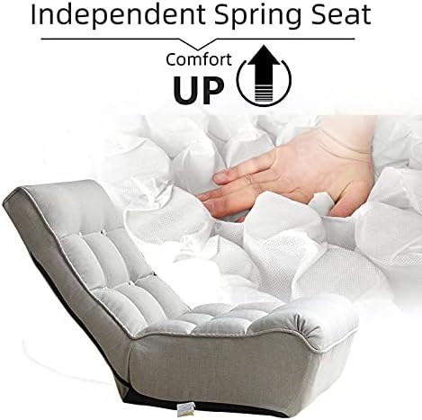 Floor Lounge ChairSingle Sofa Reclining Chair3 Angles Adjustable Floor ChairFolding Japanese Chair Lazy Sofa Tatami Balcony Reclining ChairLeisure Sofa Adjustable Chair for Living RoomGray