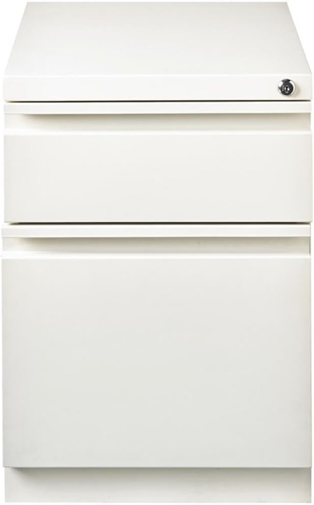 Scranton &amp Co 2 Drawer Mobile File Cabinet in White