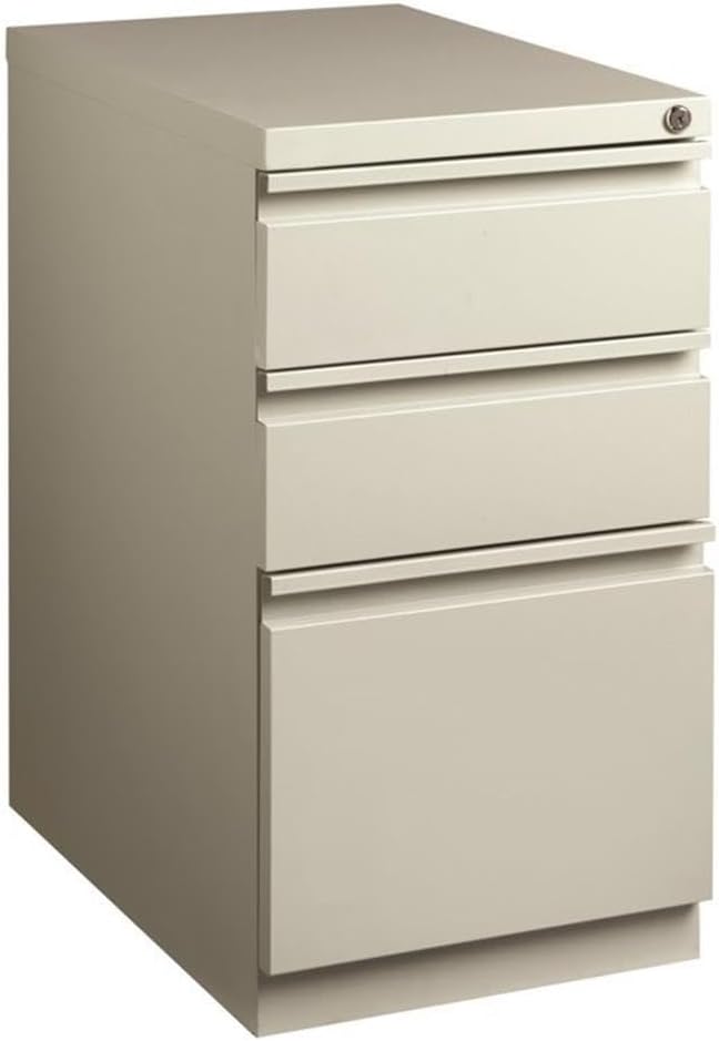 Hirsh 23-in Deep Mobile Pedestal 3-Drawer Box/Box/File. Full Width Pull. Gray