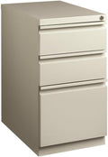 Hirsh 23-in Deep Mobile Pedestal 3-Drawer Box/Box/File. Full Width Pull. Gray