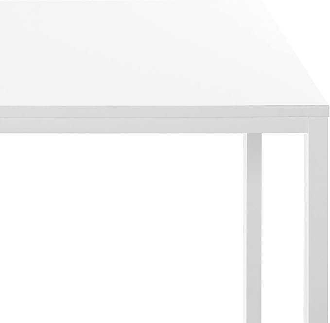 Zinus Jennifer 55 Inch White Frame Desk Computer Workstation Office Desk Easy Assembly White