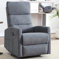 Recliner Chair for Living Room PU Leather Massage Recliner Chair Winback Single Sofa Home Theater Chairs Adjustable Modern Reclining Chair with Padded Seat Backrest for Adults (Gray)
