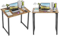 32 Inch Computer Desk Set of 2 Office Desk with Metal Frame Home Office Desk Modern Simple Style for Small Space Home Office Living Room Bedroom Brown