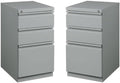 Home Square 2 Piece Metal File 3-Drawer Box/Box/File Set in Silver Gray