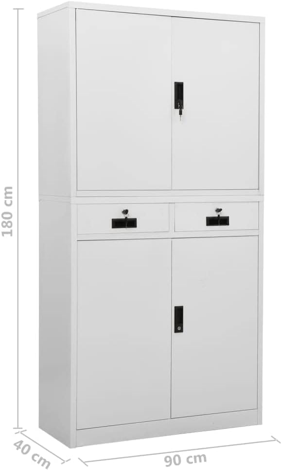 Steel Storage Cabinet Metal Office Cabinet 70.9 Steel Lockable File Cabinet Metal Tool Cabinet for for OfficeHomeGarageGymSchool Light Gray 35.4x15.7x70.9 Steel(Style G) -AA