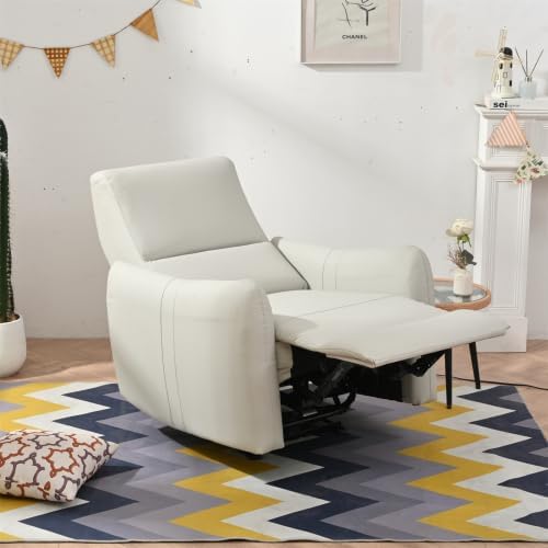 32L Wall Hugger PU Leather Power Recliner Chair with 2 USB &amp Type-C Ports Adjustable Zero Wall Reclining Sofa with Side Pocket &amp Pillow Top Arms Electric Armchair with Cushion Back for Livi